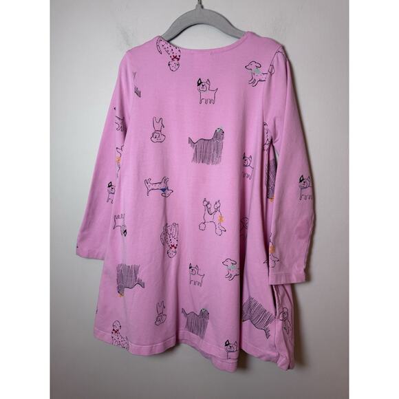 Hanna Andersson Swim Pocket Pink Dog Dress Long Sleeeve Sz 5 - Picture 4 of 9